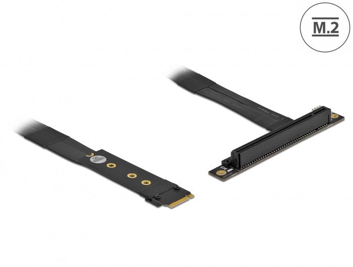Delock 64134 M.2 M-key - PCIe x16 NVMe 20cm-es hajlított kábel adapter