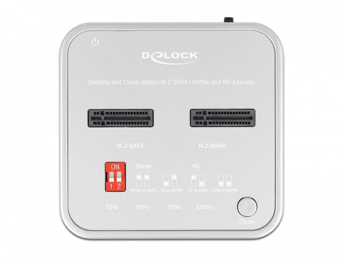Delock 64138 M.2 SATA - M.2 NVMe + SD Express dokkoló állomás