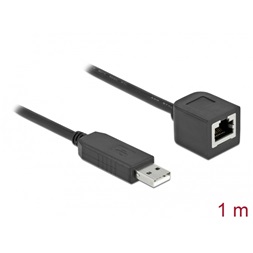 Delock 64164 1m FTDI chipszet USB-A 2.0 apa - RS-232 RJ45 anya soros kapcsolati kábel