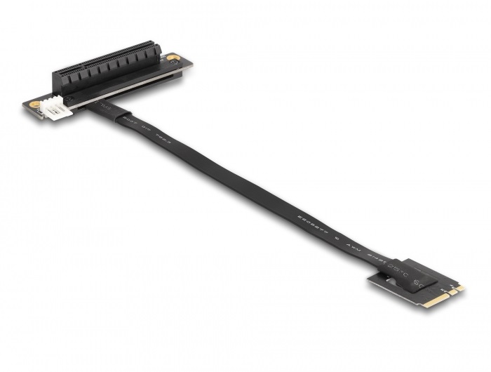 Delock 64219 M.2 kulcs A+E/PCIex8 NVMe hajlított 20 cm hosszú kábellel adapter