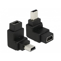 Delock 65096 USB-B mini 5tűs apa/anya derékszögű adapter