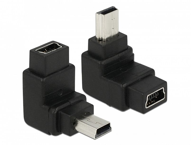Delock 65096 USB-B mini 5tűs apa/anya derékszögű adapter