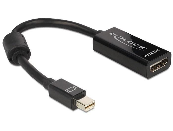 Delock 65099 fekete adapter mini displayport apa > HDMI pin anya