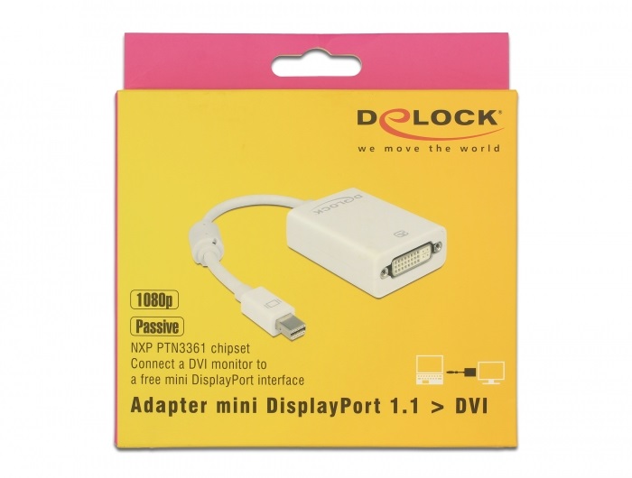 Delock 65129 mini Displayport apa > DVI 24+5 pin anya adapter