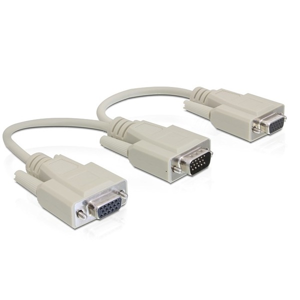 Delock 65328 VGA apa > 2 x VGA anya 20 cm adapter