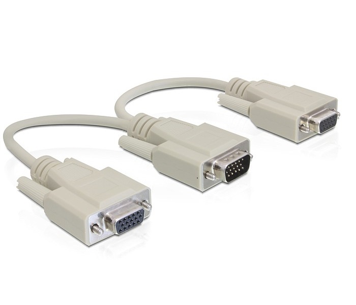 Delock 65328 VGA apa > 2 x VGA anya 20 cm adapter