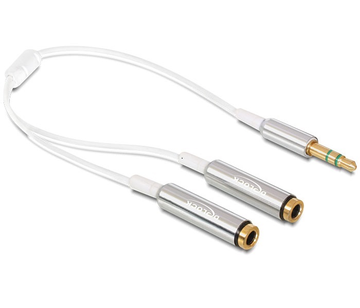 Delock 65355 sztereó jack apa 3.5 mm > 2 x sztereó jack anya 25 cm audio kábel