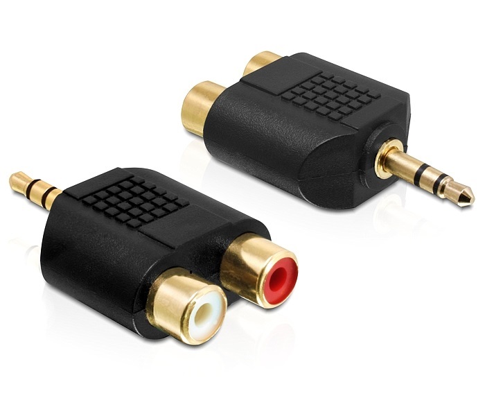 Delock 65365 sztereó jack 3.5 mm 3 pin apa > 2 x RCA (Cinch) anya audio adapter