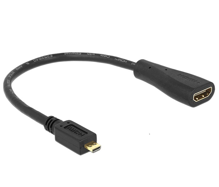 Delock 65391 High Speed HDMI micro D apa > A anya HDMI kábel adapter Ethernettel