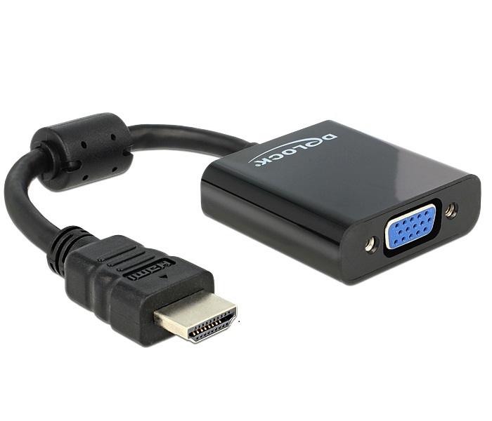 Delock 65512 HDMI apa > VGA anya fekete adapter
