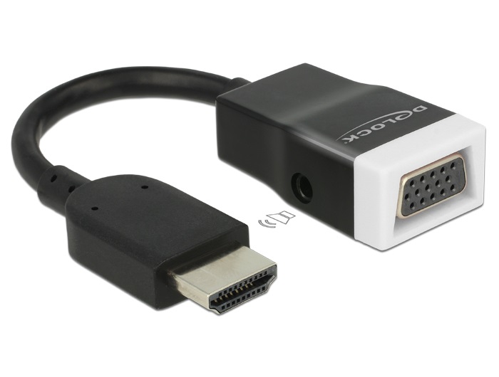 Delock 65587  HDMI-A dugó > VGA hüvely audióval adapter