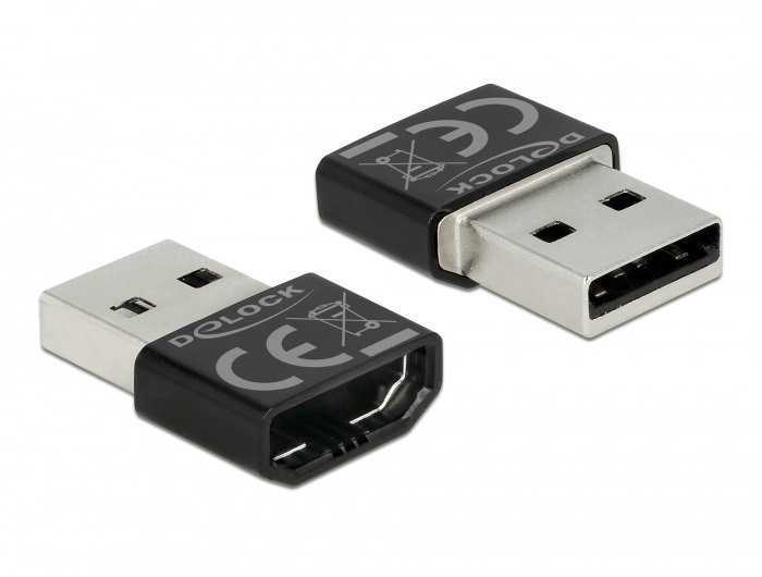 Delock 65680 HDMI-A anya > USB-A apa fekete adapter