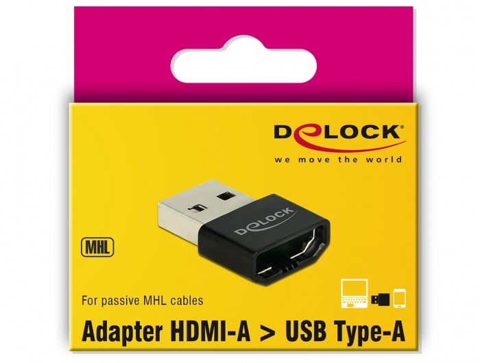 Delock 65680 HDMI-A anya > USB-A apa fekete adapter