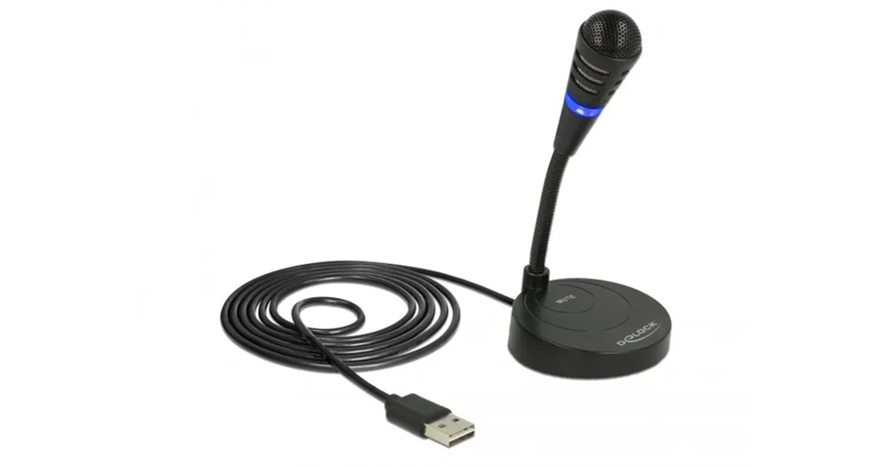 Delock 65868 USB mikrofon talppal és érintős némító gombbal