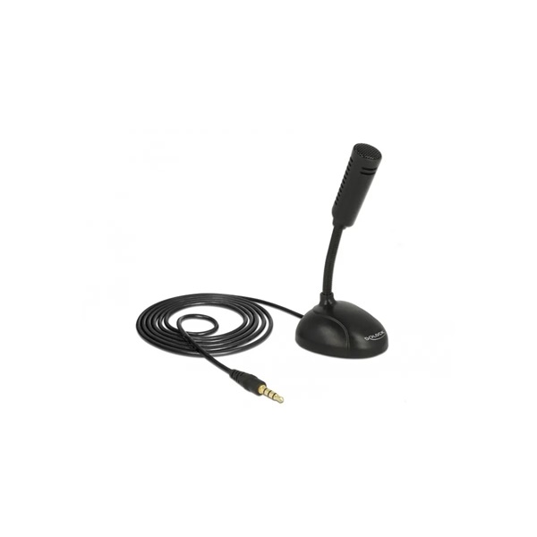 Delock 65872 mikrofon okostelefonhoz / tablethez állvánnyal 3,5 mm-es 4 pólusú sztereó jack