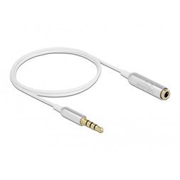 Delock 66072 4tűs 3,5mm Jack apa > anya 50cm fehér hosszabbító kábel