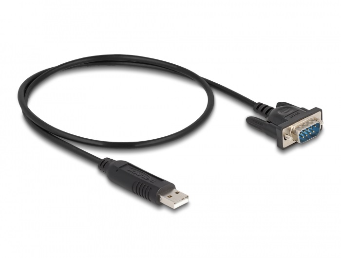 Delock 66461 USB 2.0 soros RS-232 adapterhez kompakt soros konnektor házzal 50 cm FTDI