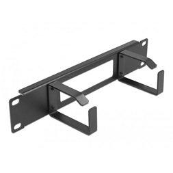 Delock 66654 10" 1U 2 hurokkal rendelkező fekete kábelrendező panel