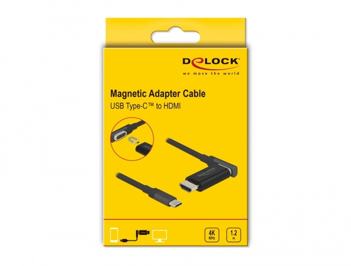 Delock 66685 1,2m USB-C - HDMI 4K 60Hz mágneses kábel