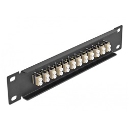 Delock 66767 10" LC Duplex 1U 12 portos fekete-bézs üvegszálas patch panel