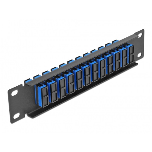 Delock 66771 10" SC Duplex 1U 12 portos fekete-kék üvegszálas patch panel