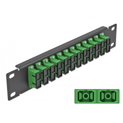 Delock 66772 10" SC Duplex 1U 12 portos fekete-zöld üvegszálas patch panel