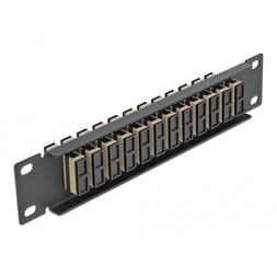 Delock 66773 10" SC Duplex 1U 12 portos fekete-bézs üvegszálas patch panel