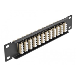 Delock 66778 10" LC Quad 1U 12 portos fekete-bézs üvegszálas patch panel