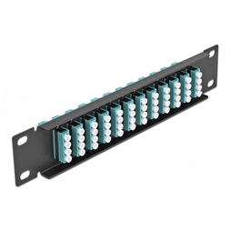Delock 66779 10" LC Quad 1U 12 portos fekete-vízkék üvegszálas patch panel