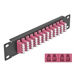 Delock 66780 10" LC Quad 1U 12 portos fekete-ibolya üvegszálas patch panel