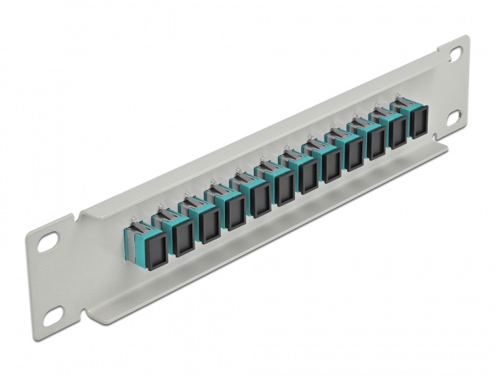 Delock 66784 10" SC Simplex 1U 12 portos szürke-vízkék üvegszálas patch panel