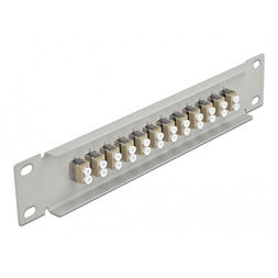 Delock 66788 10" LC Duplex 1U 12 portos szürke-bézs üvegszálas patch panel