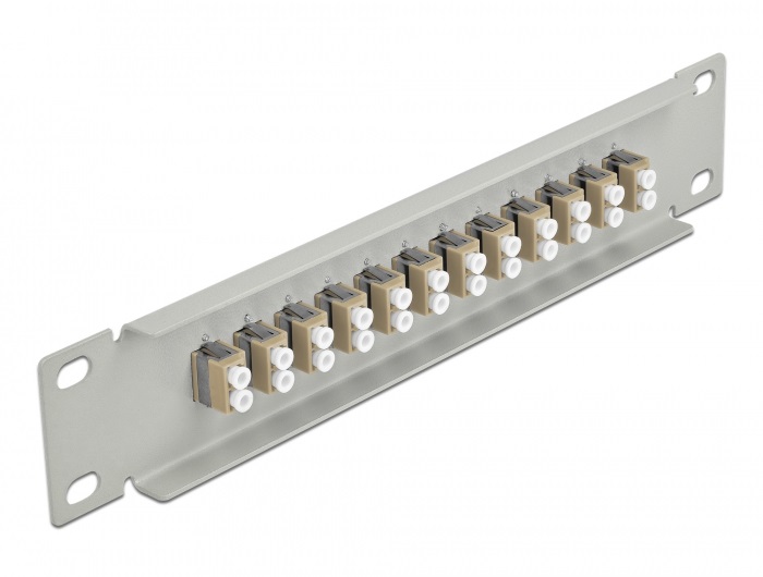 Delock 66788 10" LC Duplex 1U 12 portos szürke-bézs üvegszálas patch panel