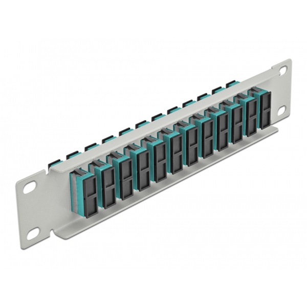 Delock 66794 10" SC Duplex 1U 12 portos szürke-vízkék üvegszálas patch panel