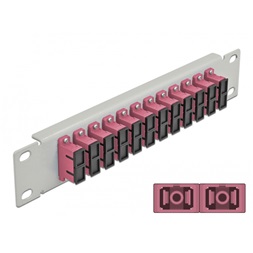 Delock 66795 10" SC Duplex 1U 12 portos szürke-ibolya üvegszálas patch panel