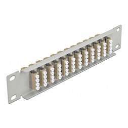 Delock 66798 10" LC Quad 1U 12 portos szürke-bézs üvegszálas patch panel