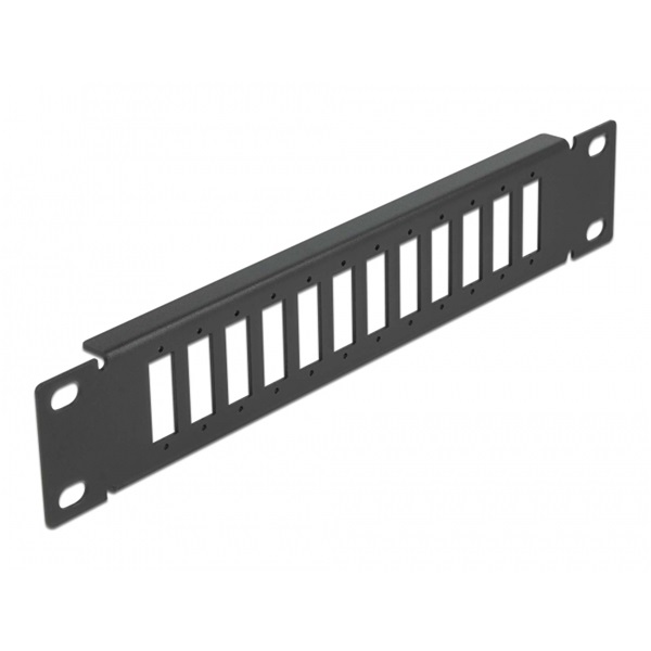 Delock 66802 10" SC Duplex/LC Quad-hez 1U 12 portos fekete üvegszálas patch panel