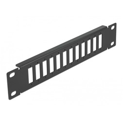 Delock 66802 10" SC Duplex/LC Quad-hez 1U 12 portos fekete üvegszálas patch panel