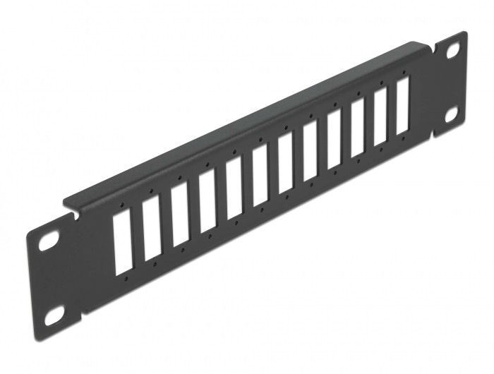 Delock 66802 10" SC Duplex/LC Quad-hez 1U 12 portos fekete üvegszálas patch panel