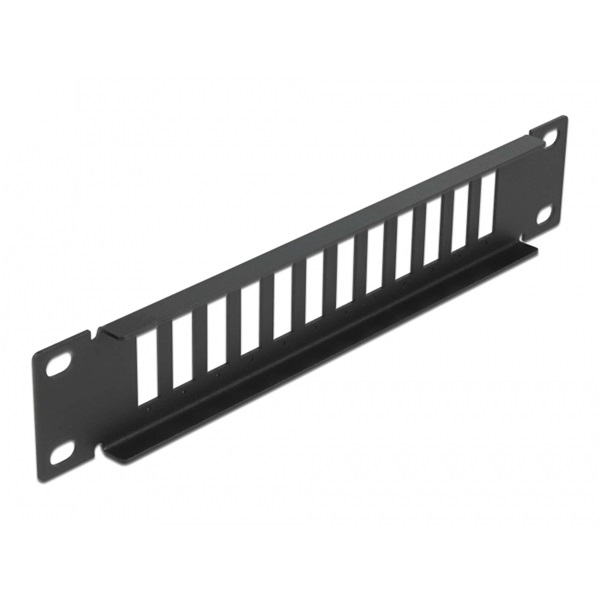 Delock 66802 10" SC Duplex/LC Quad-hez 1U 12 portos fekete üvegszálas patch panel
