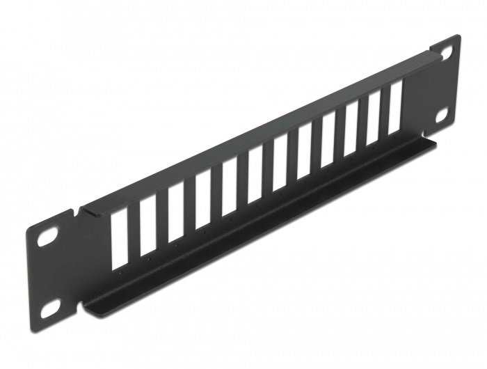 Delock 66802 10" SC Duplex/LC Quad-hez 1U 12 portos fekete üvegszálas patch panel