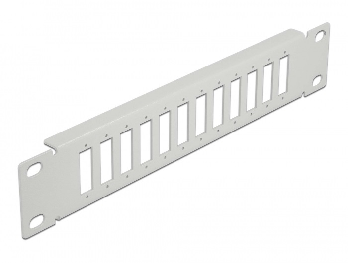 Delock 66804 10" SC Duplex/LC Quad-hez 1U 12 portos szürke üvegszálas patch panel