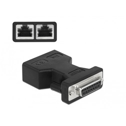 Delock 66806 D-Sub 15 tűs anya - 2xRJ45 anya adapter