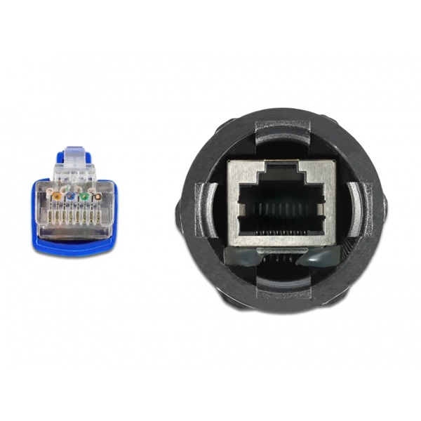 Delock 66809 Cat6 vízhatlan RJ45 apa - anya elhajlás védelemmel ellátott tömszelencés kábel