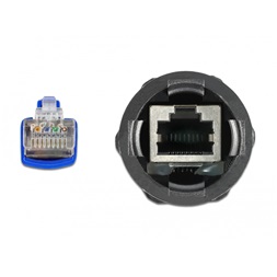 Delock 66809 Cat6 vízhatlan RJ45 apa - anya elhajlás védelemmel ellátott tömszelencés kábel