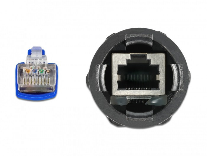 Delock 66809 Cat6 vízhatlan RJ45 apa - anya elhajlás védelemmel ellátott tömszelencés kábel