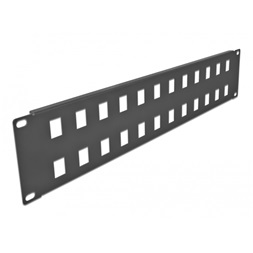 Delock 66837 19" 2U 24 portos fekete Keystone patch panel