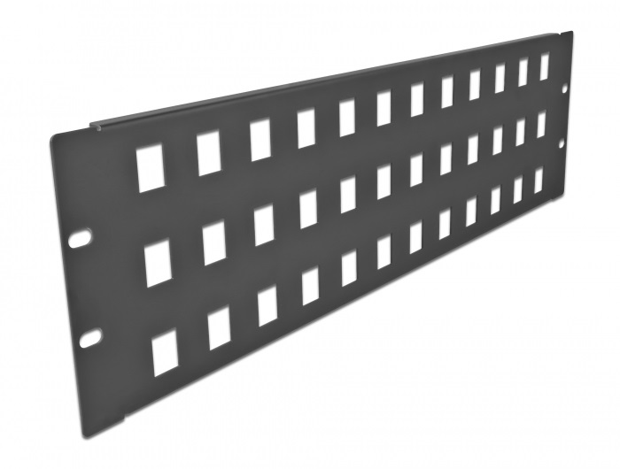 Delock 66838 19" 3U 48 portos fekete Keystone patch panel