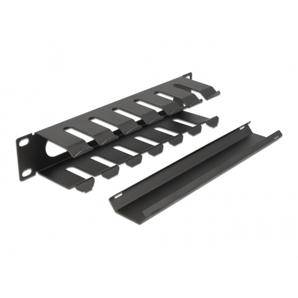 Delock 66843 10" 1U fekete nyitott fekete kábelkezelő menetpanel