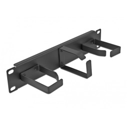 Delock 66847 10" 1U 2db horizontális + 1db vertikális hurokkal ellátott kábelkezelő menetpanel